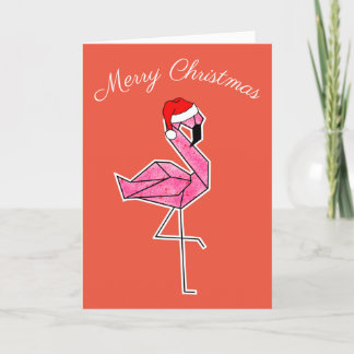 Carte de Noël Flamant rose
