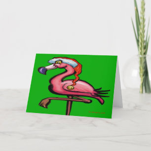 Carte de Noël Flamant rose