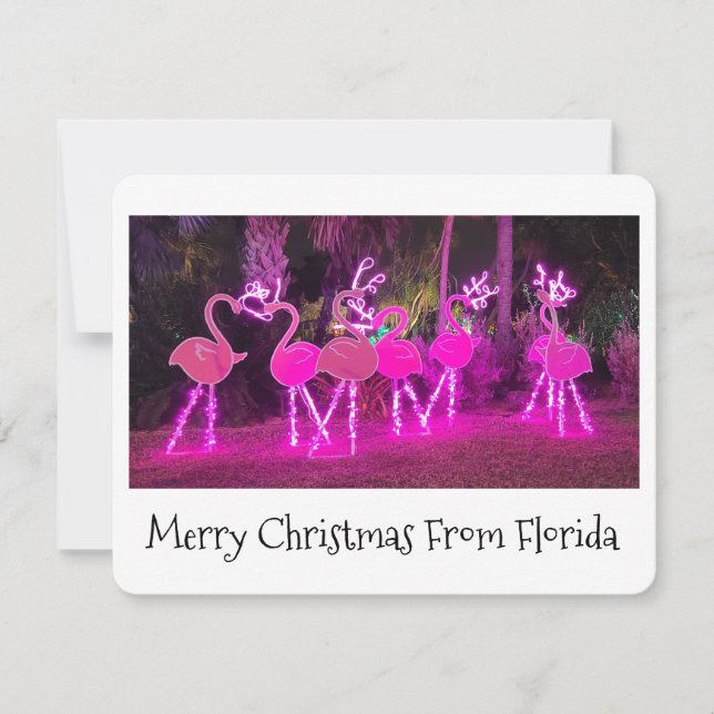 Carte de Noël Flamingo Floride (Devant)