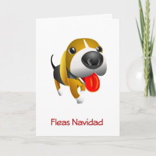 Carte de Noël Fleas Navidad Hound Chien