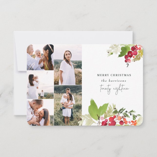 carte de noël florale (Devant)