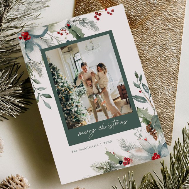 Carte de Noël Florale de vacances Dreamy (Créateur téléchargé)