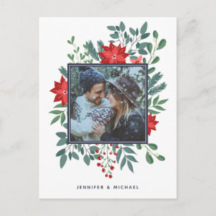 Carte de Noël florale   Photo carte de vacances