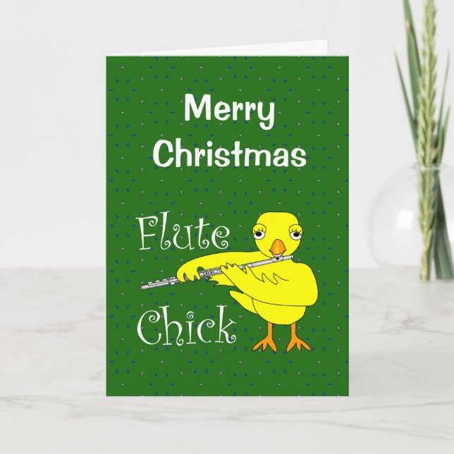 Carte de Noël Flute Chick (Devant)