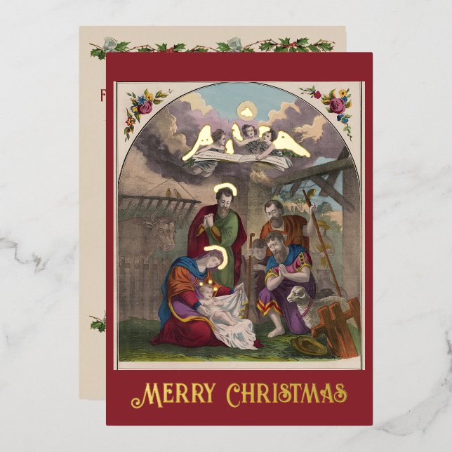 Carte de Noël Foil 1874 (Recto/Verso)