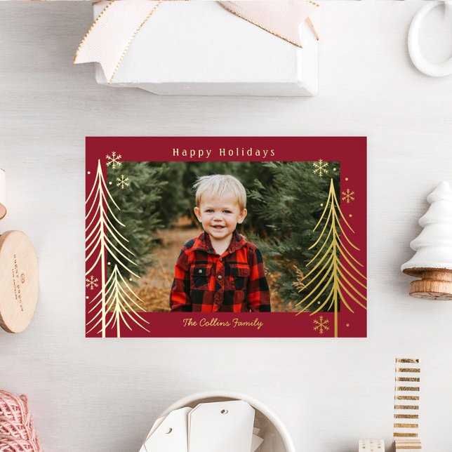 Carte de Noël Foil de la scène d'hiver (Créateur téléchargé)