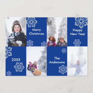Carte de Noël - Fond Bleu 4 Photos