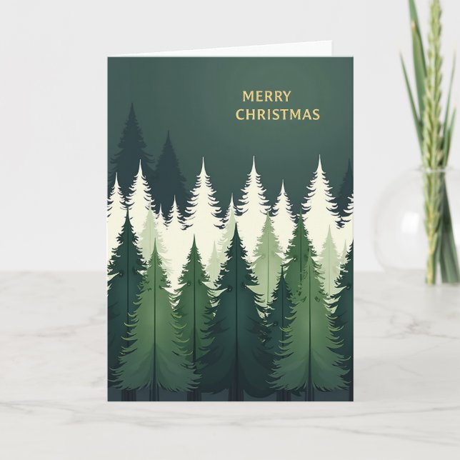 Carte de Noël Forêt - Arbre À feuillage persistant (Devant)