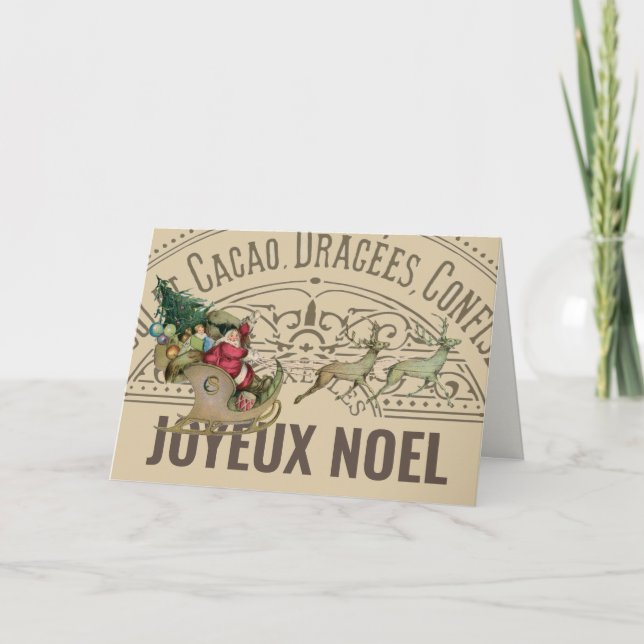 Carte de Noël française Joyeux Noel Père Noël (Devant)