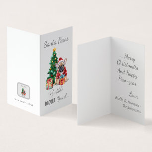 Carte de Noël française personnalisable Père Noël 