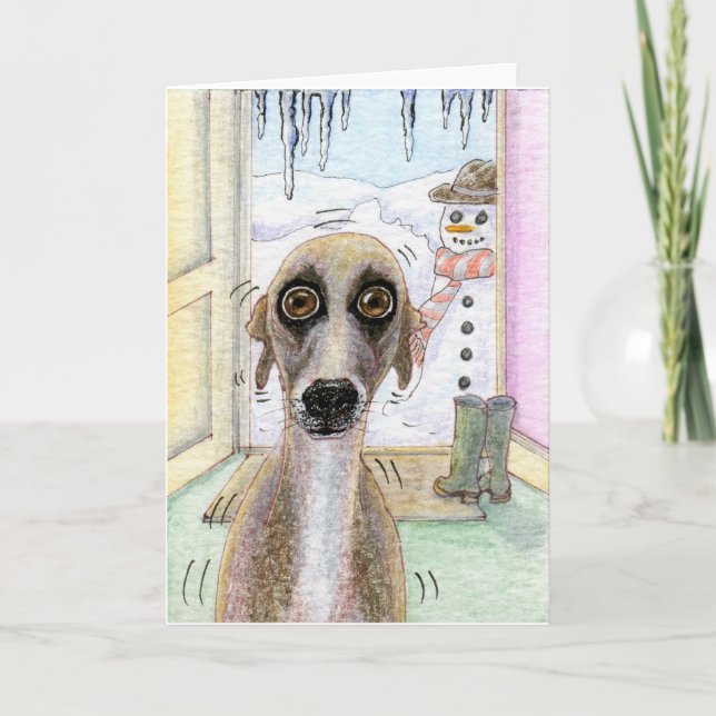 Carte de Noël froide de whippet (Devant)