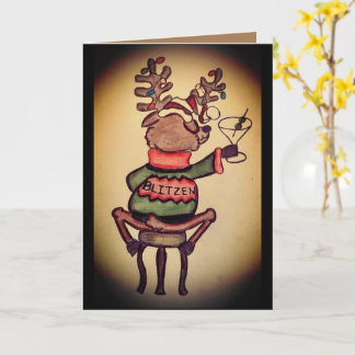 Carte de Noël Funny Blitzen