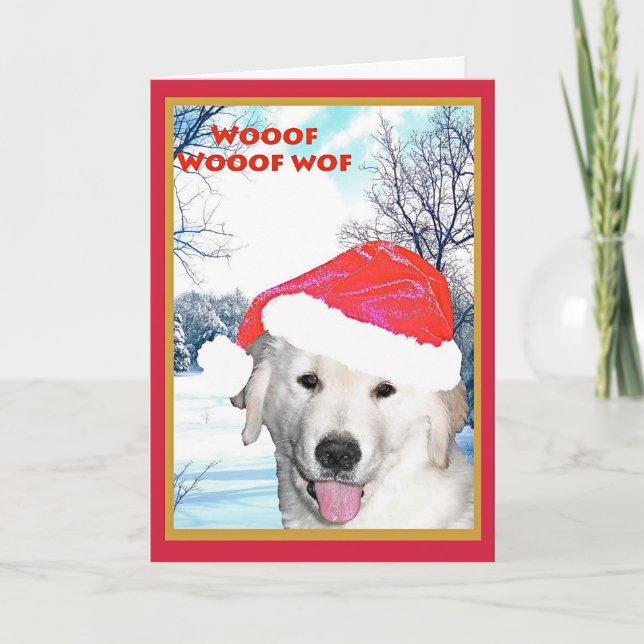 Carte de Noël, Funny Golden Retriever (Devant)
