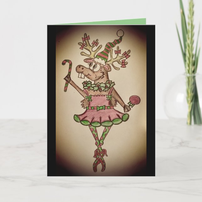 Carte de Noël Funny Prancer (Devant)