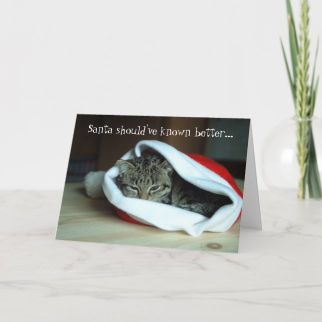 Carte de Noël Funny Santa Hat (Devant)