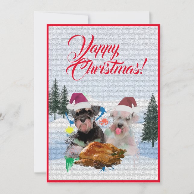 Carte de Noël Funny Schnauzer Chien personnalisabl (Devant)