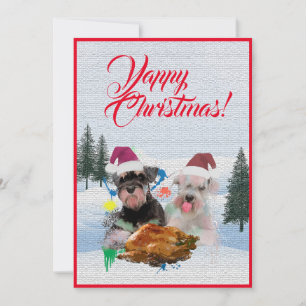 Carte de Noël Funny Schnauzer Chien personnalisabl