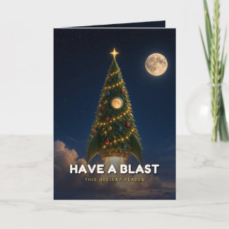Carte de Noël Fusée Profitez de l'Explosion