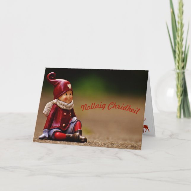 Carte de Noël gaélique écossaise - Elf (Devant)