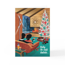 Carte de Noël gay moderne du milieu du siècle