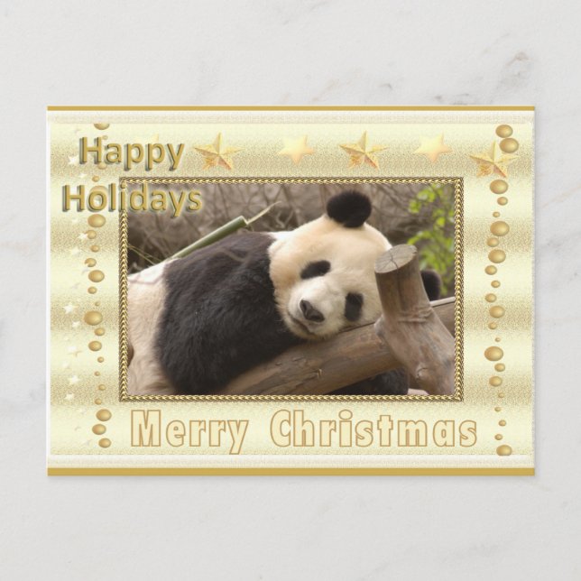 Carte de Noël géante de panda d'ours panda et de (Devant)