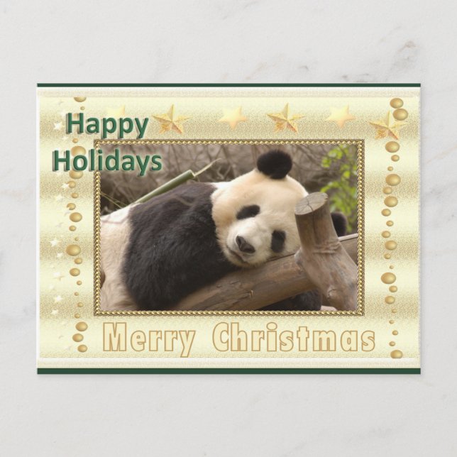 Carte de Noël géante de panda d'ours panda et de (Devant)