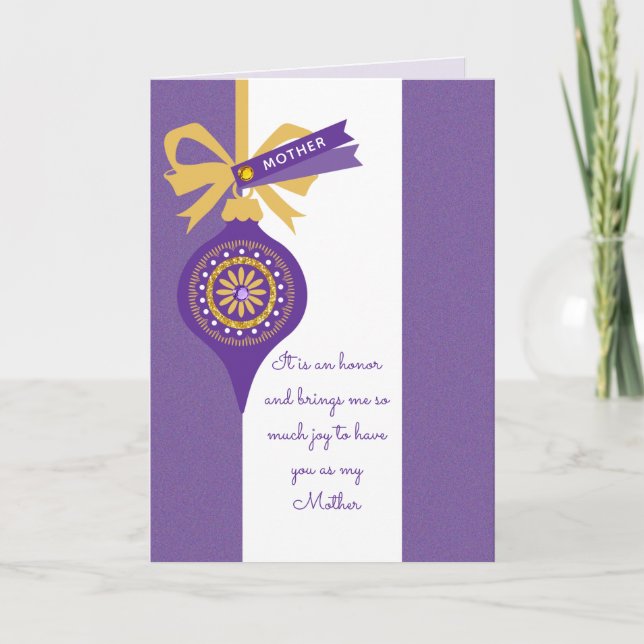 Carte de Noël Gemstone & Orament pour mère (Devant)