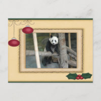 Carte de Noël Giant Panda Bear & Baby Panda