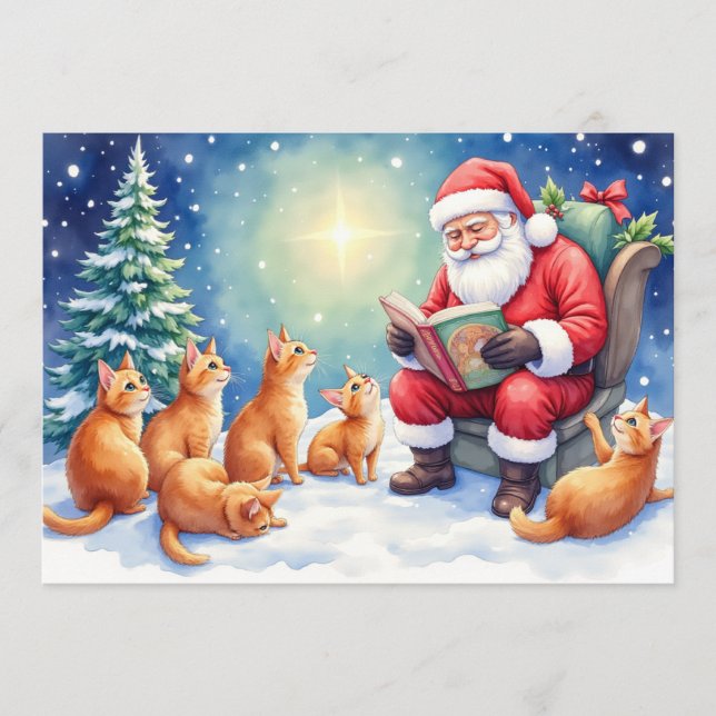 Carte de Noël Ginger Colour Cats (Devant)