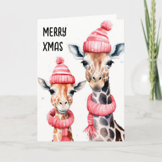 Carte de Noël Giraffe