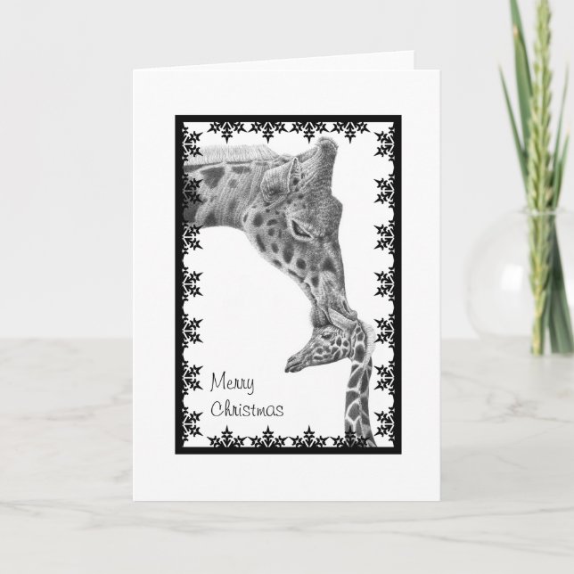 Carte de Noël Giraffe et Calf (Devant)