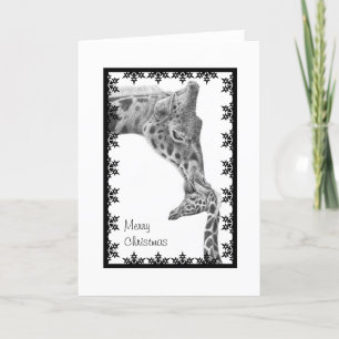Carte de Noël Giraffe et Calf