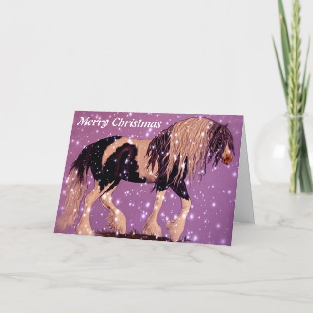 Carte de Noël gitane de cheval (Devant)