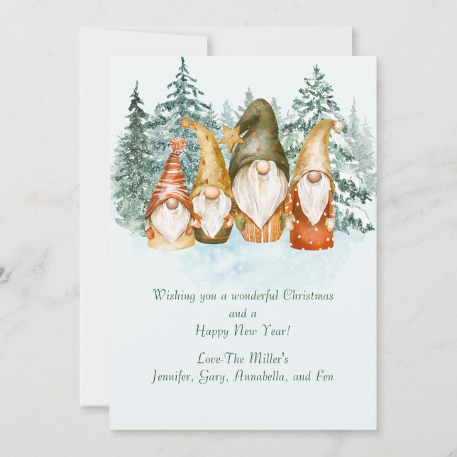 Carte de Noël Gnome (Devant)