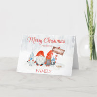 Carte de Noël Gnome Family Four