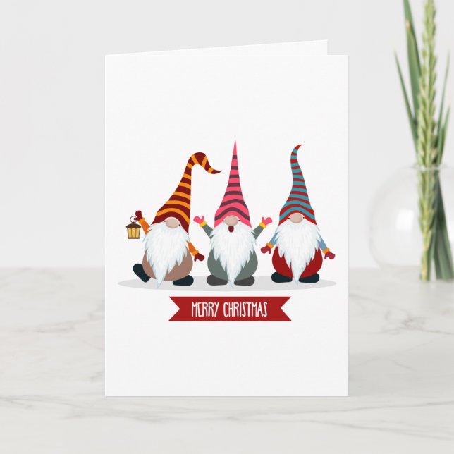 Carte de Noël Gnomes drôle (Devant)