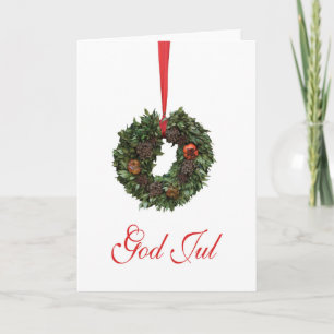 Carte de Noël God Jul Swedisch