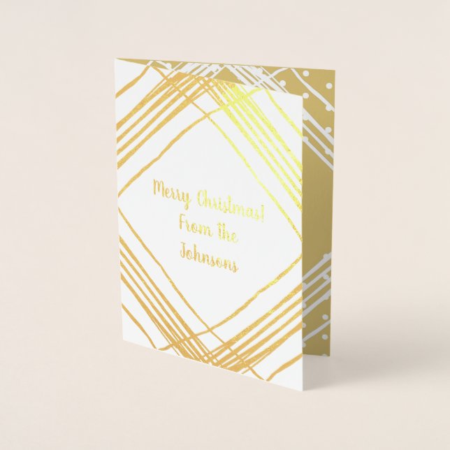 Carte de Noël Gold et White Modèle photo Foil (Devant)