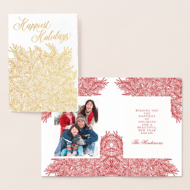 Carte de Noël Gold Foil Snowflake (Affichage)