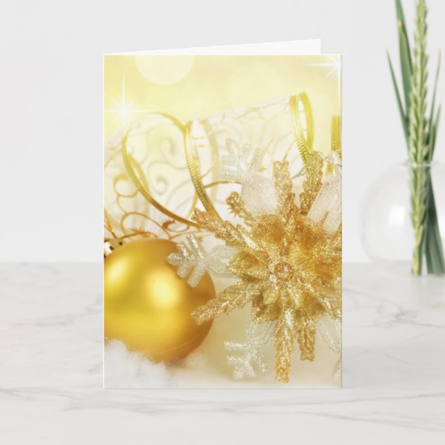 Carte de Noël Gold Orament Design (Devant)