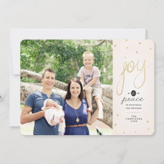 Carte de Noël Gold Parties scintillant Joy Photo
