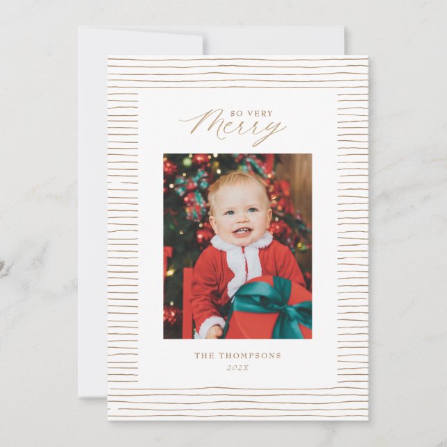Carte de Noël Gold Stried So Très Joyeux Photo (Devant)