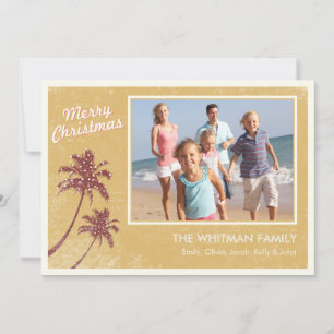 Carte de Noël Gold Vintage Beach