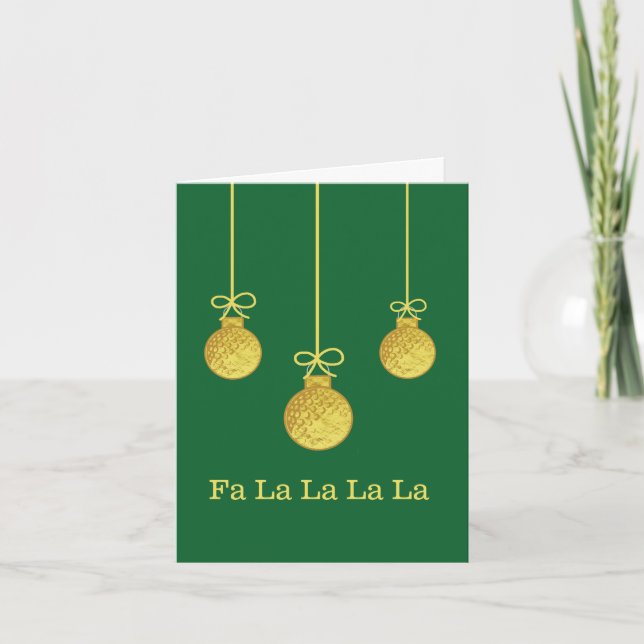 Carte de Noël Golden Golf Ball (Devant)