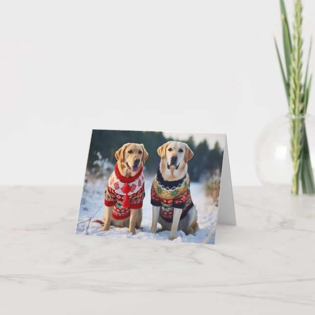 Carte de Noël Golden Labrador Dogs (Devant)