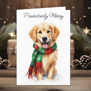Carte de Noël Golden Retriever