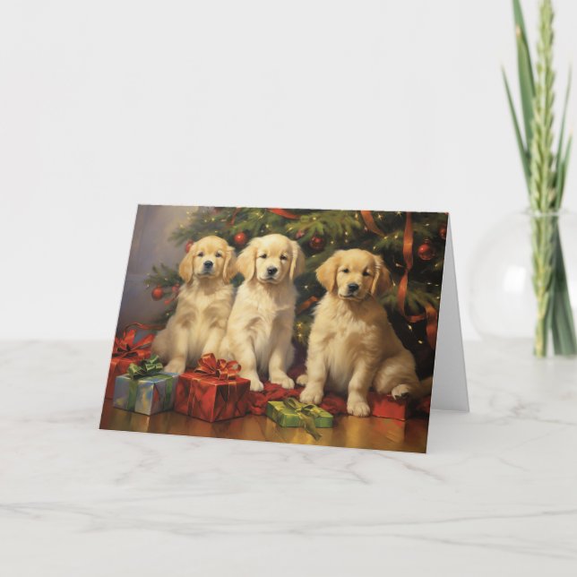 Carte de Noël Golden Retriever (Devant)