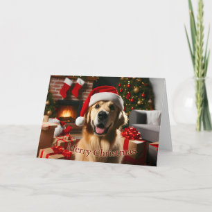 Carte de Noël Golden Retriever