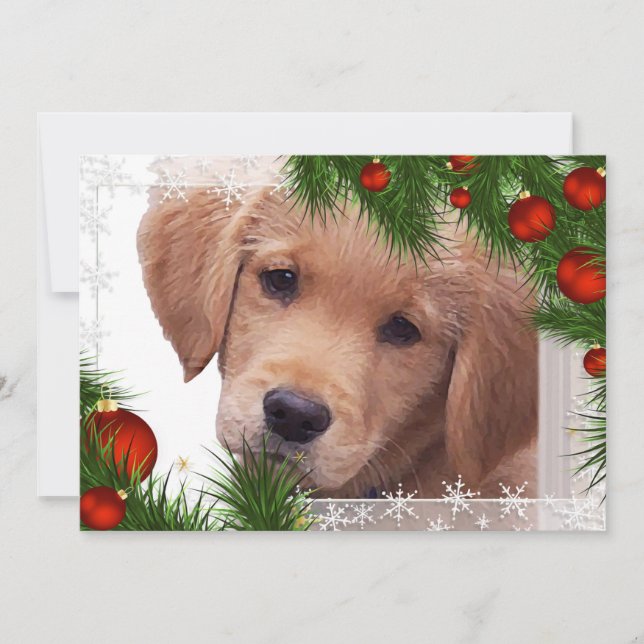 Carte de Noël Golden Retriever - Chien mignon (Devant)