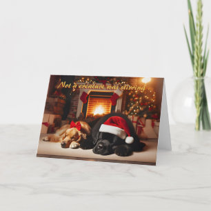 Carte de Noël Golden Retriever et Newfie